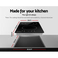 Devanti 30cm Electric Ceramic Cooktop 2 Burner