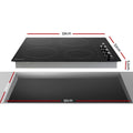 Devanti Electric Ceramic Cooktop 60cm Kitchen Cooker 4 Burner Hob Knob Control