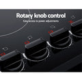 Devanti Electric Ceramic Cooktop 60cm Kitchen Cooker 4 Burner Hob Knob Control