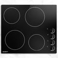 Devanti Electric Ceramic Cooktop 60cm Kitchen Cooker 4 Burner Hob Knob Control