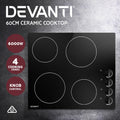 Devanti Electric Ceramic Cooktop 60cm 4 Zone
