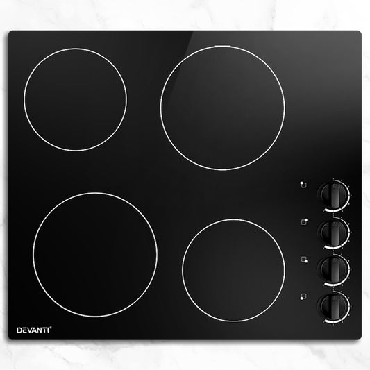 Devanti Electric Ceramic Cooktop 60cm 4 Zone