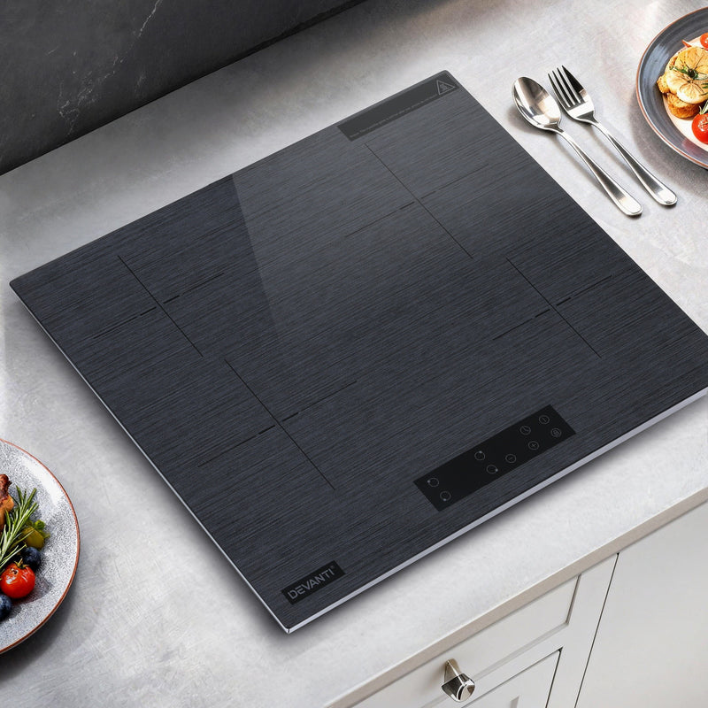 Devanti 60cm Electric Ceramic Cooktop Touch Control Grey