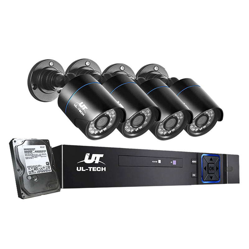 UL-tech 4CH CCTV Security System 4 Cameras 1TB DVR