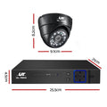 UL-TECH 1080P 4CH DVR Security System 4x Dome CCTV Cameras