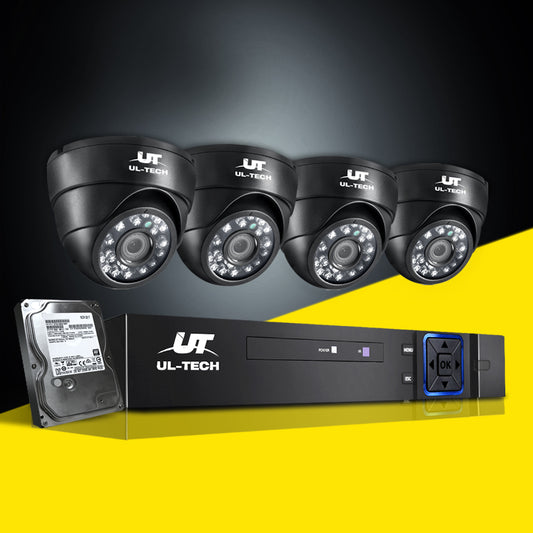 UL-tech 4CH DVR CCTV Security System 4 Cameras 1TB Hard Drive