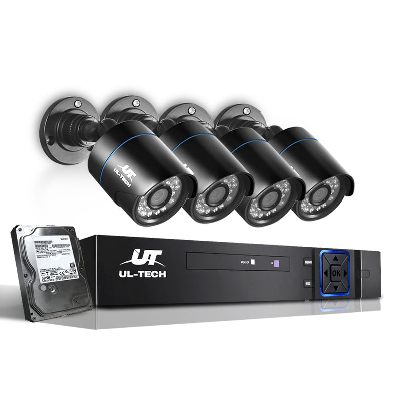 UL-tech 8CH CCTV Security System DVR 4 Cameras 2TB Hard Drive