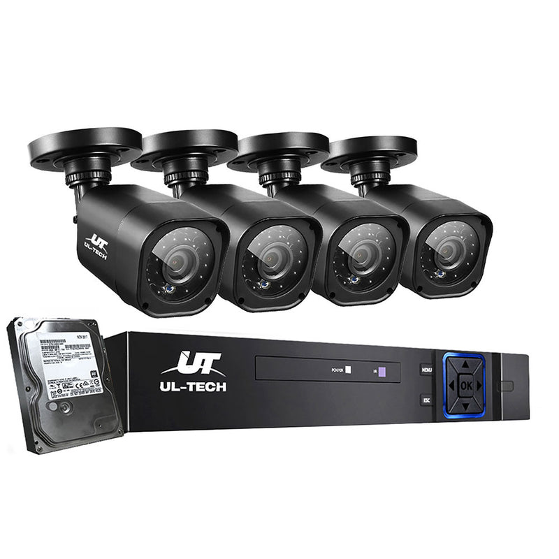 UL-tech 8CH CCTV DVR Security System 4 Cameras 1TB HDD