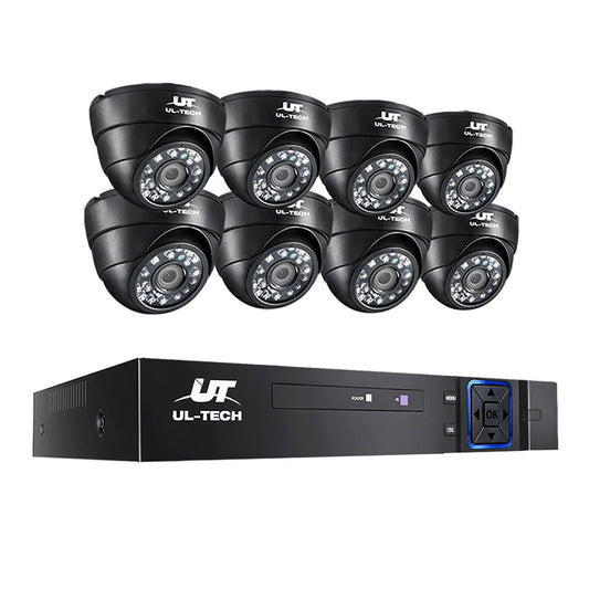 UL-TECH 1080P 8CH DVR Security System 8x Dome CCTV Cameras