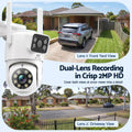 UL-Tech Wireless Security Camera Outdoor Indoor, 2.5K Dual Lens Pan Tilt, 4MP (2×2MP) IP Camera, Motion Detection, Auto-Tracking, Colour Night Vision, 2.4G WiFi, Two-Way Audio, Pet Baby Surveillance
