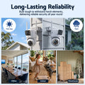 UL-Tech Wireless Security Camera Outdoor Indoor, 2.5K Dual Lens Pan Tilt, 4MP (2×2MP) IP Camera, Motion Detection, Auto-Tracking, Colour Night Vision, 2.4G WiFi, Two-Way Audio, Pet Baby Surveillance