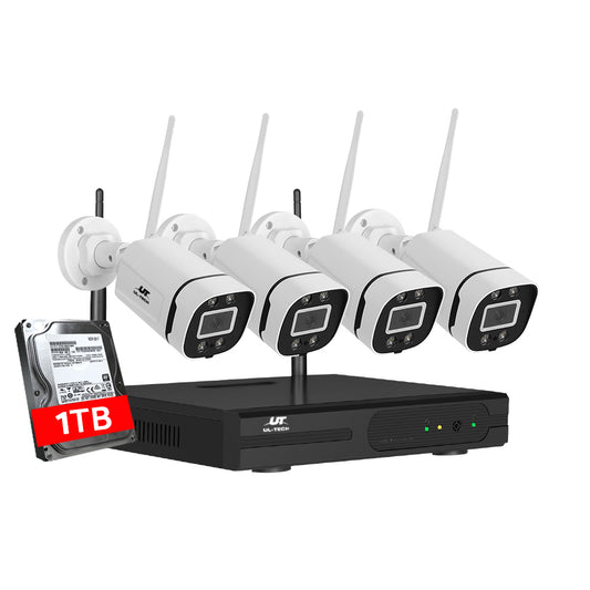 UL-tech 8CH NVR Wireless CCTV Security System 3MP 4 Cameras 1TB