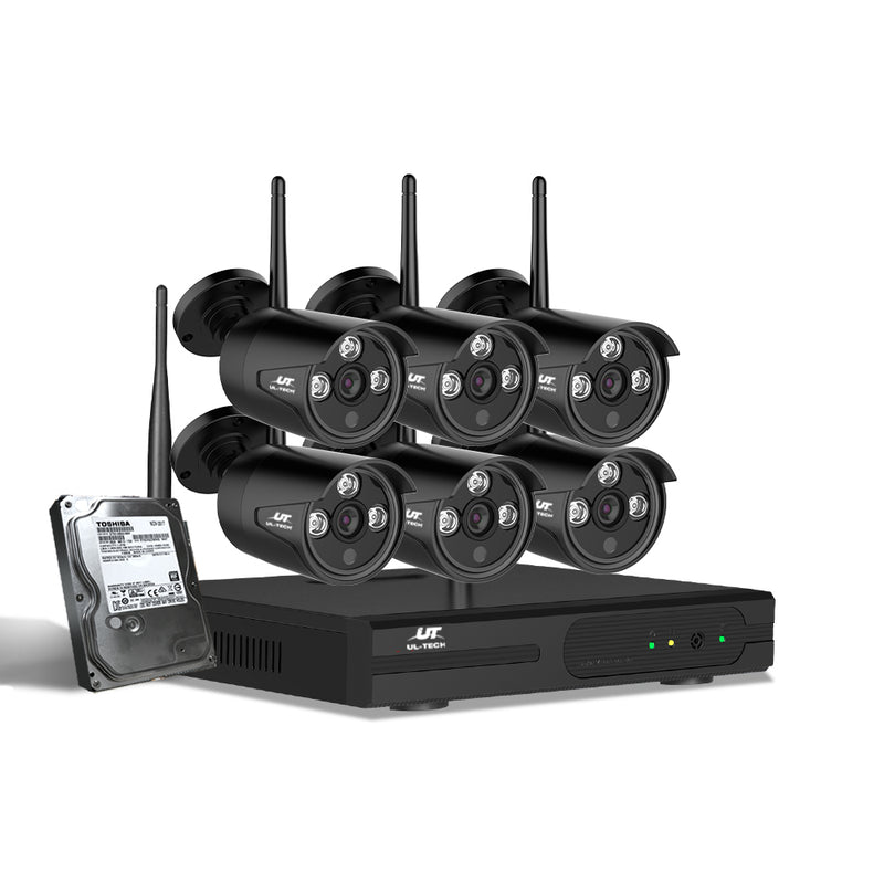 UL-tech 8CH NVR Wireless CCTV 3MP 6 Bullet Cameras 1TB