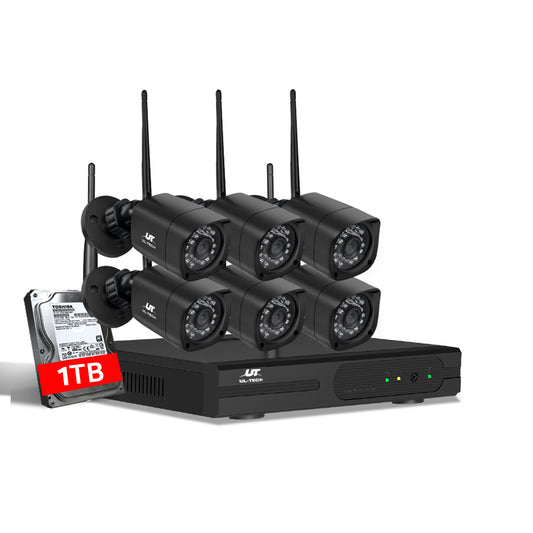 UL-tech CCTV 8CH Wireless Security Camera System 1TB 6x Cameras