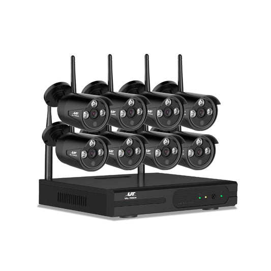 UL-tech 8CH NVR Wireless CCTV Security System 8x 3MP Bullet
