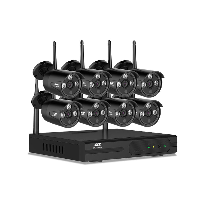 UL-tech 8CH NVR Wireless CCTV Security System 8x 3MP Bullet