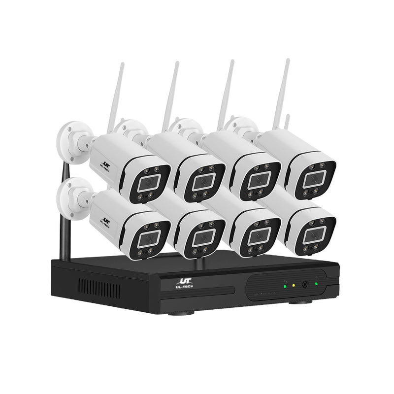UL-tech 8CH NVR Wireless CCTV 3MP 8 Square Cameras Security System