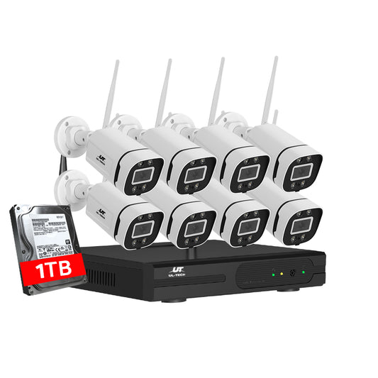 UL-tech 8CH NVR 3MP Wireless CCTV Security System 8 Cameras 1TB