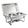 5-Star Chef Chafing Dish 8L 2-Pan Buffet Warmer Food Warmer Catering Server