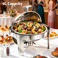 5-Star Chef 9L Chafing Dish Buffet Warmer Food Warmer Catering Server Round