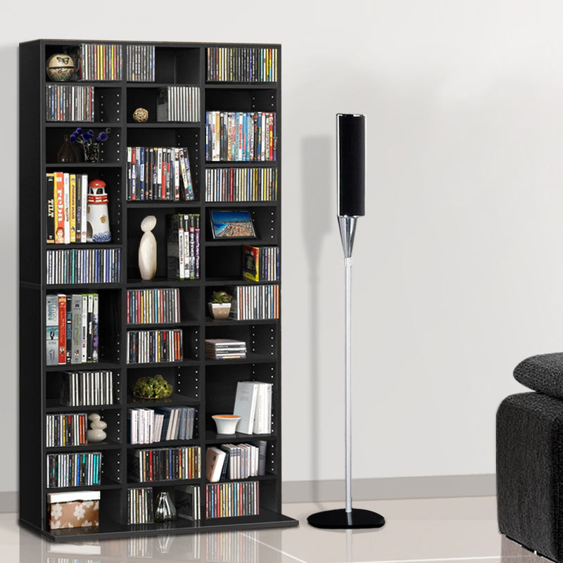Artiss CD Storage Rack Bookshelf Black 5 Tier