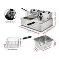 Devanti 20L Electric Deep Fryer Double Baskets 4400W