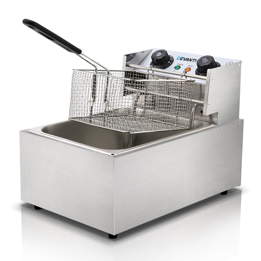 Devanti 10L Electric Deep Fryer Single Basket 2200W