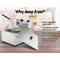Devanti 10L Electric Deep Fryer Single Basket 2200W