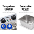 Devanti 10L Electric Deep Fryer Single Basket 2200W
