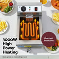 Devanti 3000W Electric Deep Fryer 10L Stainless Steel Basket Lid
