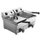 Devanti 20L Electric Deep Fryer Double Basket 6000W Oil Tap