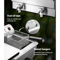 Devanti 20L Electric Deep Fryer Double Basket 6000W Oil Tap