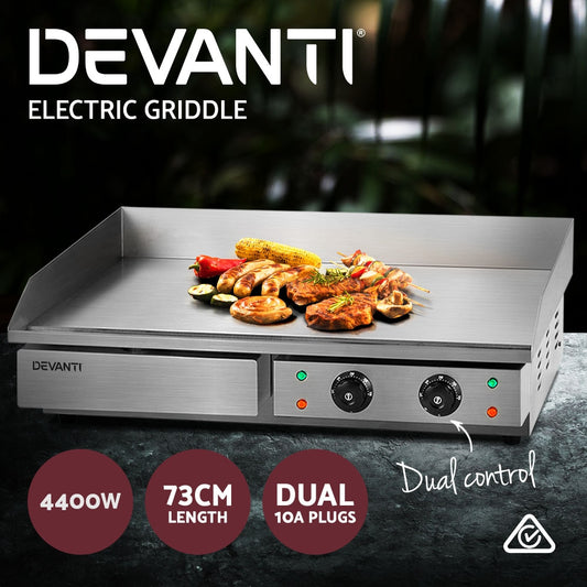Devanti Electric Griddle 73cm 4400W Commercial BBQ Grill