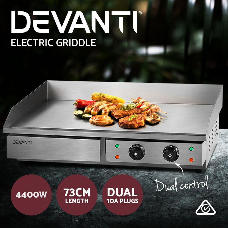 Devanti Electric Griddle 73cm 4400W Commercial BBQ Grill