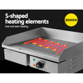 Devanti Electric Griddle 55cm 3000W Commercial BBQ Grill