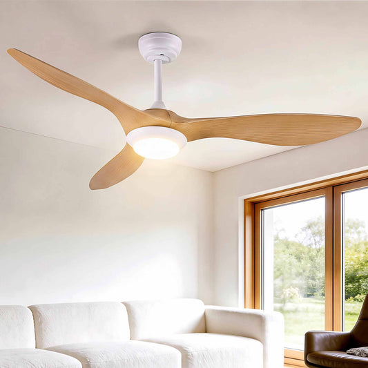 Devanti 52'' Ceiling Fan DC Motor w/Light w/Remote - Wood