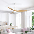 Devanti 52 Inch Ceiling Fan AC Motor Light Remote Light Wood