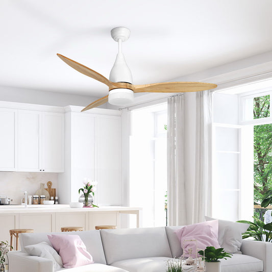 Devanti 52 Inch Ceiling Fan AC Motor Light Remote Light Wood