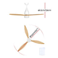 Devanti 52 Inch Ceiling Fan AC Motor Light Remote Light Wood