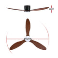 Devanti 52 Ceiling Fan DC Motor Light Remote Dark Wood
