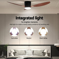 Devanti 52 Ceiling Fan DC Motor Light Remote Dark Wood