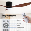 Devanti 52 Ceiling Fan DC Motor Light Remote Dark Wood