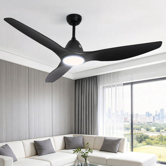 Devanti 64" DC Ceiling Fan Light Remote Black