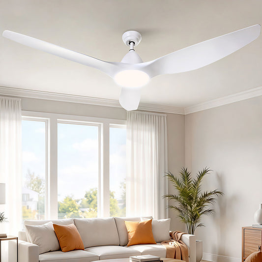Devanti 64" Ceiling Fan DC Motor Light Remote White