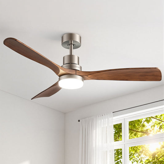 Devanti 52" Ceiling Fan Light Remote Control DC Motor Timber
