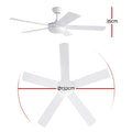 Devanti 52in Ceiling Fan 5 Blade DC Motor Light Remote White