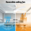Devanti 52in Ceiling Fan 5 Blade DC Motor Light Remote White