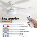 Devanti 52in Ceiling Fan 5 Blade DC Motor Light Remote White