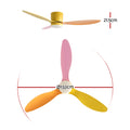 Devanti 52'' Ceiling Fan 3 Blade DC Motor Light Remote Yellow