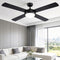 Devanti 52 Inch Ceiling Fan DC Motor Light Remote Black